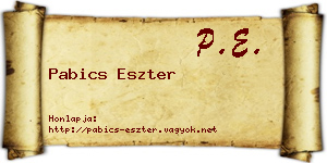 Pabics Eszter névjegykártya